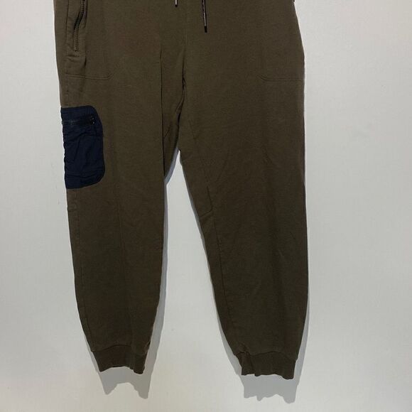 Columbia Men's Elastic Waist Drawstring Jogger Cropped Sweatpants Green Large - Picture 2 of 10